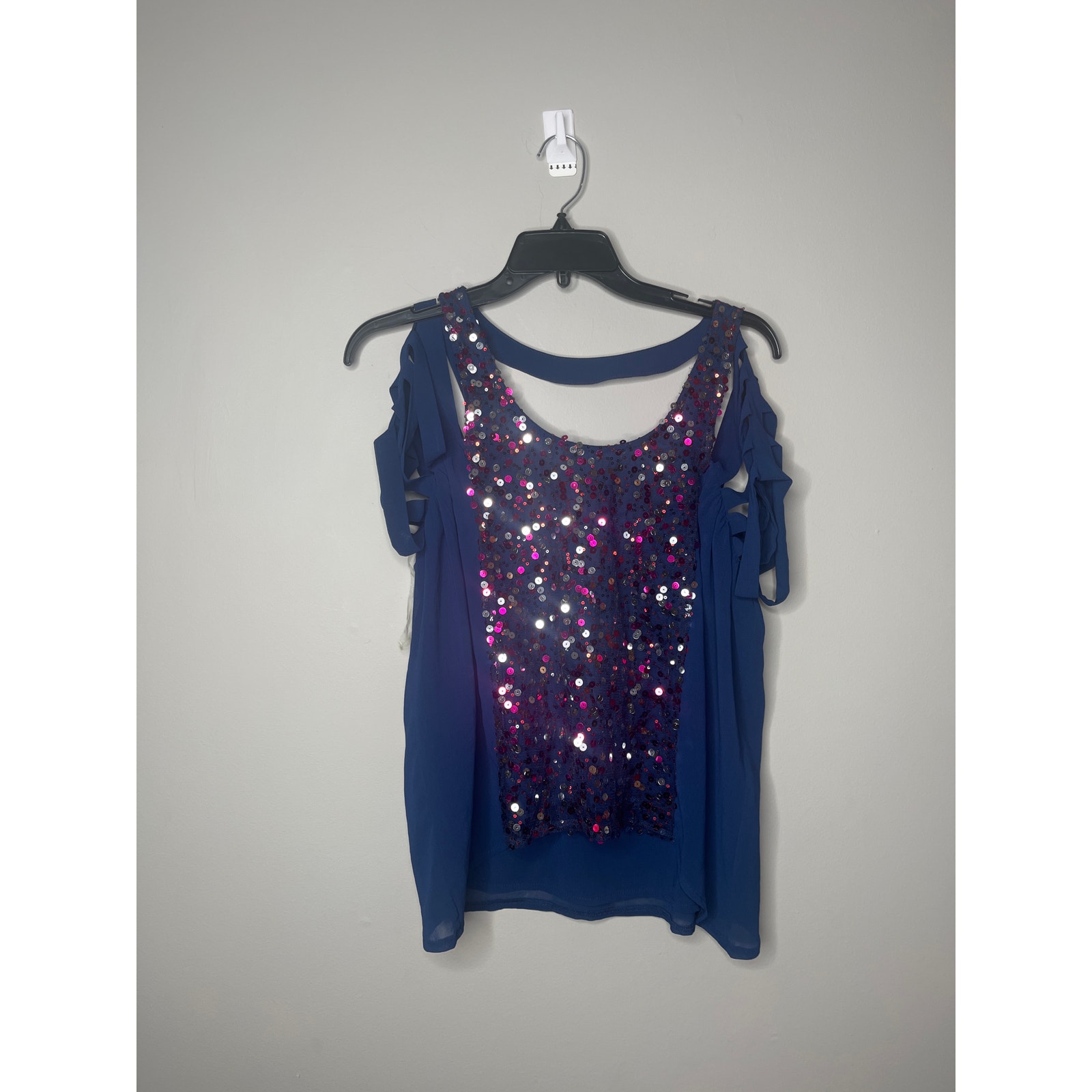 Daytrip Navy Sequins Blouse Small